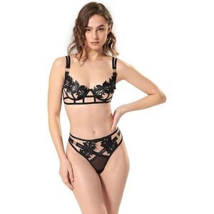 BLUEBELLA Ophelia Wired Bra Women's 34C Black Adjustable Straps Comfort ERK1114